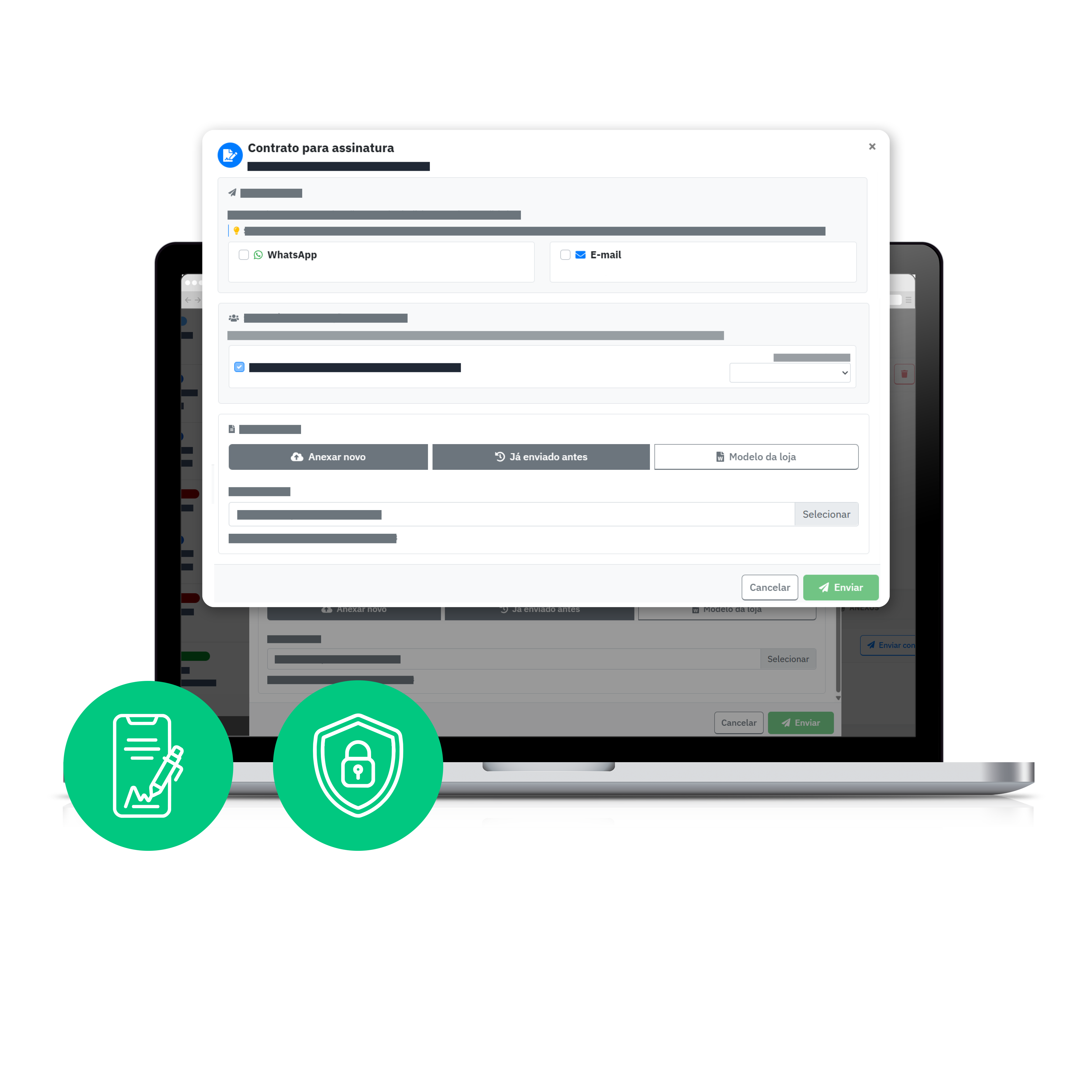 Assinatura de contrato pelo WhatsApp e e-mail